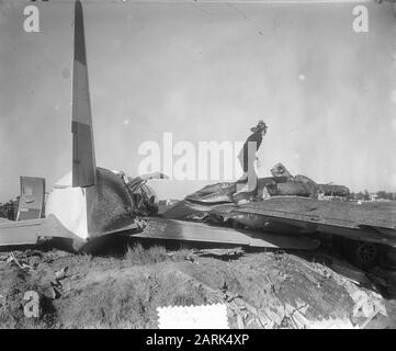 Airplane crash Schiphol KLM Date: May 25, 1953 Location: Amsterdam, Noord-Holland Keywords: Airplane accidents Institution name: KLM, Schiphol Stock Photo