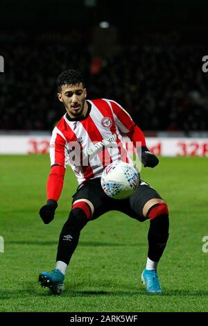 London, UK. 28th Jan, 2020. Sad Benrahma of Brentford during the Sky Bet Championship match between Brentford and Nottingham Forest at Griffin Park, London, England on 28 January 2020. Photo by Carlton Myrie. Credit: PRiME Media Images/Alamy Live News Stock Photo