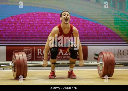 robu marin (mda) 73 kg category during IWF Weightlifting World Cup 2020, Rome, Italy, 28 Jan 2020, Sports Weightlifting Stock Photo