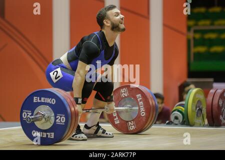 petrov sergei (rus) 73 kg category during IWF Weightlifting World Cup 2020, Rome, Italy, 28 Jan 2020, Sports Weightlifting Stock Photo