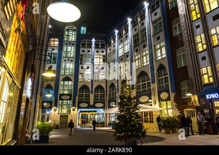 Hackesche Hofe, courtyard complex situated near Hackescher Markt in Berlin. Was launched in 1906, designed  in Art Nouveau style (Jugendstil) Stock Photo