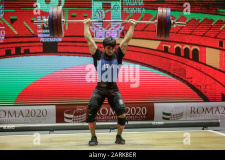 Rome, Italy. 28th Jan, 2020. esposito salvatore (ita) 73 kg category during IWF Weightlifting World Cup 2020, Weightlifting in Rome, Italy, January 28 2020 Credit: Independent Photo Agency/Alamy Live News Stock Photo