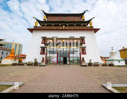 Megjid Janraisig Datsan temple, Gandan Monastery, Ulaanbaatar, Mongolia, Asia Stock Photo