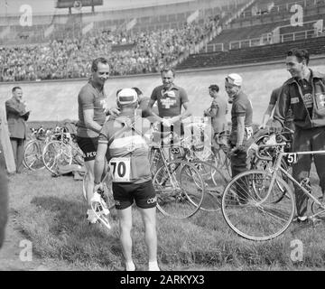 Tour de France, departure from Amsterdam, group of Swiss riders including Koblet; Stock Photo