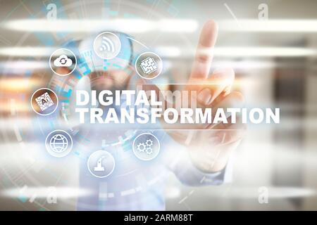 Digital transformation, Concept of digitization of business processes and modern technology Stock Photo