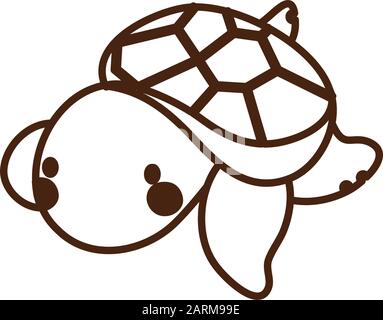 turtle sea life animal isolated icon Stock Vector