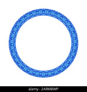 Abstract isolated tiled mosaic circle frame - colorful geometrical ornamental vector design element Stock Vector