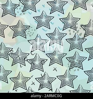 Seamless Pattern With Stars. Scandinavian Style. Stock Vector