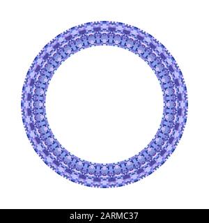 Isolated tiled mosaic circular wreath - abstract colorful geometrical vector element Stock Vector