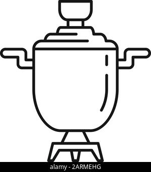 Metal samovar icon. Outline metal samovar vector icon for web design isolated on white background Stock Vector