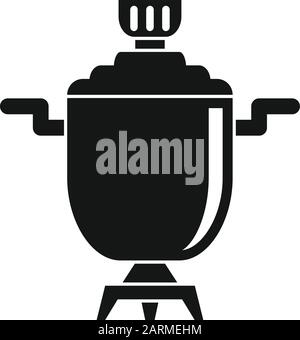 Metal samovar icon. Simple illustration of metal samovar vector icon for web design isolated on white background Stock Vector