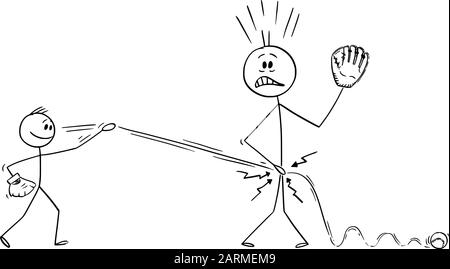 Stickman about to retort, but holds back. - Drawception