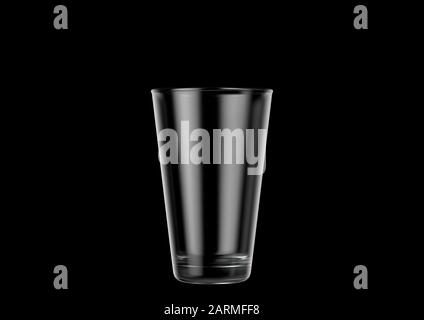 A shaker pint shaped beer glass filled with beer and a head of foam on an  isolated white background - 3D renders Stock Photo - Alamy