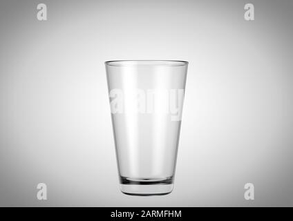 A shaker pint shaped beer glass filled with beer and a head of foam on an  isolated white background - 3D renders Stock Photo - Alamy