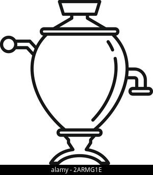 Samovar icon. Outline samovar vector icon for web design isolated on white background Stock Vector