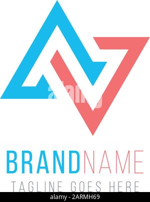 AV VA A V initial based letter icon geometric logo. Technology business identity concept. Creative corporate template. Stock Vector illustration isola Stock Vector