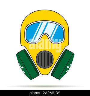 Gas mask flat icon Stock Vector