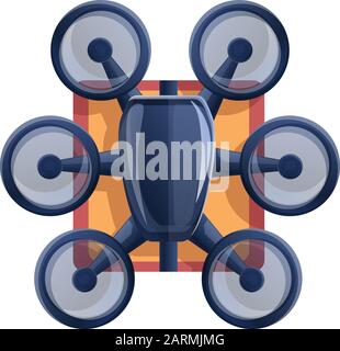 Hexacopter delivery icon. Cartoon of hexacopter delivery vector icon for web design isolated on white background Stock Vector