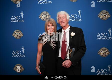 (L-R) Isabella Ellis and Roger Deakins attends the 34th Annual American Society of Cinematographers ASC Awards at Ray Dolby Ballroom in Los Angeles, California, USA, on 25 January 2020. Stock Photo