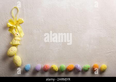Easter background, bunny, bunny ears, easter eggs, pastel, high resolution Stock Photo