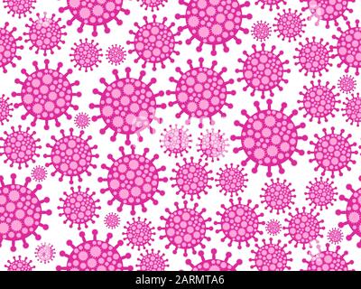 Bacteria seamless pattern. Coronavirus 2019-nCoV, middle east respiratory syndrome .Vector illustration Stock Vector