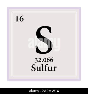 Sulfur Periodic Table of the Elements Vector illustration eps 10 Stock Vector