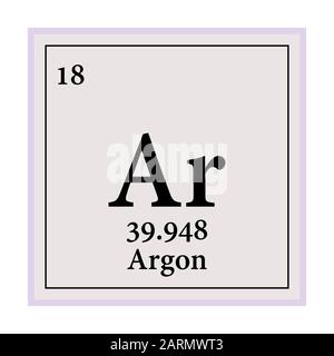 Argon Periodic Table of the Elements Vector illustration eps 10 Stock Vector