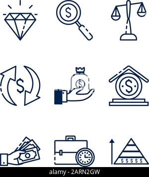 money bag repeat icon vector outline illustration Stock Vector Image ...