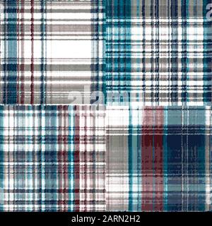 Stripe check crossed faded plaid tartan pattern Stock Vector