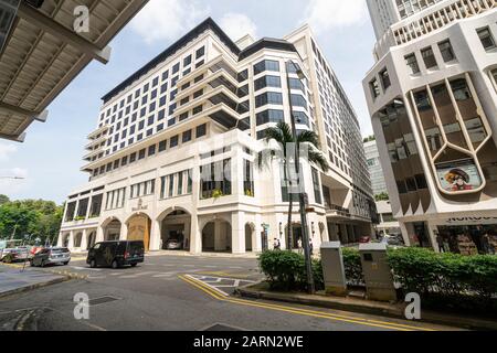 Singapore.  January 2020.  External view of the Grand Park City Hall hotel Stock Photo