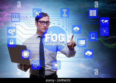 The fog and edge cloud computing concept Stock Photo