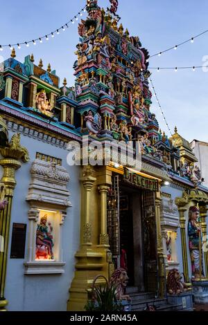 Sri Mahamariamman Temple is the oldest Hindu temple in Penang, Malaysia. The Hindu temple has occupied the same spot for more than 200 years. Amazing Stock Photo