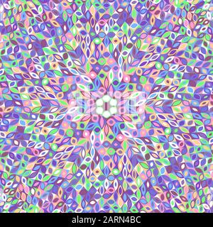 Dynamic colorful tiled mosaic background - circular floral vector design Stock Vector