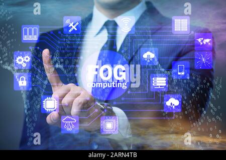 The fog and edge cloud computing concept Stock Photo