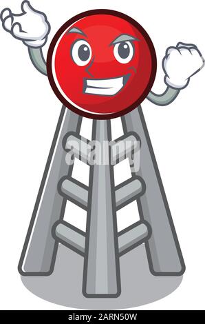 Happy confident Successful radio tower cartoon character style Stock Vector