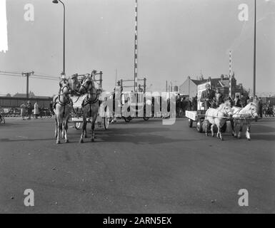 World Animal Day 1964, horses with carriage Date: October 5, 1964 Keywords: HORSES Institution name: World Animal Day Stock Photo