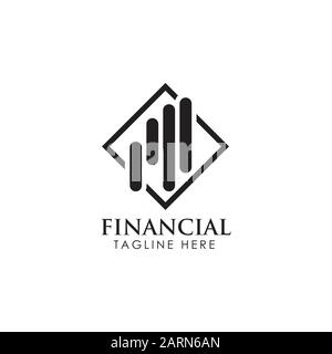 Financial and Accounting Business Logo Design. Marketing Chart Financial Company Logo Stock Vector