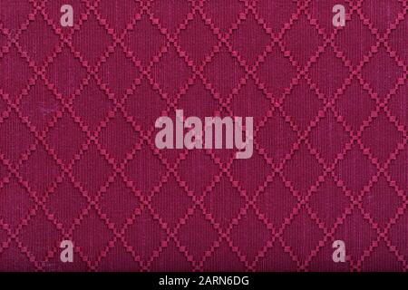 Red fabric photo rhombus pattern. Design or upholstery abstract background. High resolution image. Stock Photo