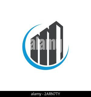 Real Estate Business Logo Vector Template. Abstract house or home logo. Building, Property Development, and Construction Logo. Stock Vector
