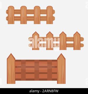 wooden fence isolated vector illustration Stock Vector