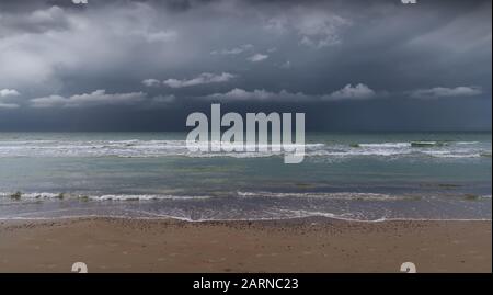 beach just before a thunderstorm Stock Photo