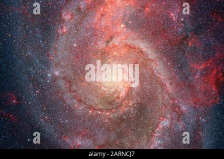 Deep space art. Starfield stardust, nebula and galaxy. Elements of this image furnished by NASA. Stock Photo