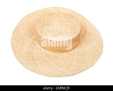 wide brimmed straw hat isolated on white background Stock Photo