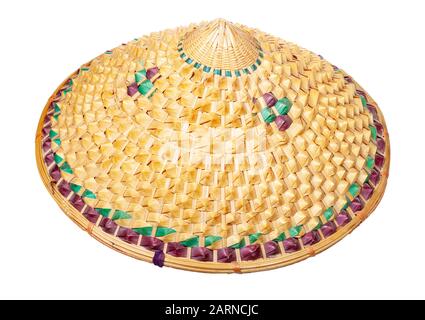 Asian conical straw hat isolated on white background Stock Photo
