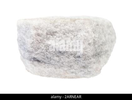 closeup of sample of natural mineral from geological collection - raw Marble rock isolated on white background Stock Photo