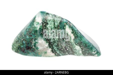 closeup of sample of natural mineral from geological collection - polished Chlorite gemstone isolated on white background Stock Photo