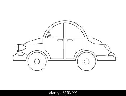 Empty outline of the car for coloring with pencils, paints and markers ...