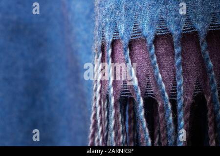Blue Wool Edge close up, background for text Stock Photo