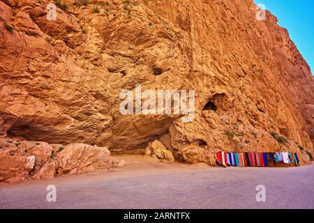 Todgha Gorge or Gorges du Toudra is a canyon in High Atlas Mountains near the town of Tinerhir, Morocco Stock Photo