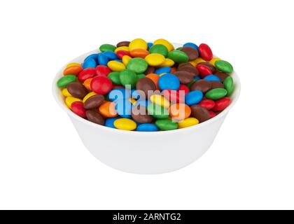 colorful chocolate buttons isolated on white background Stock Photo